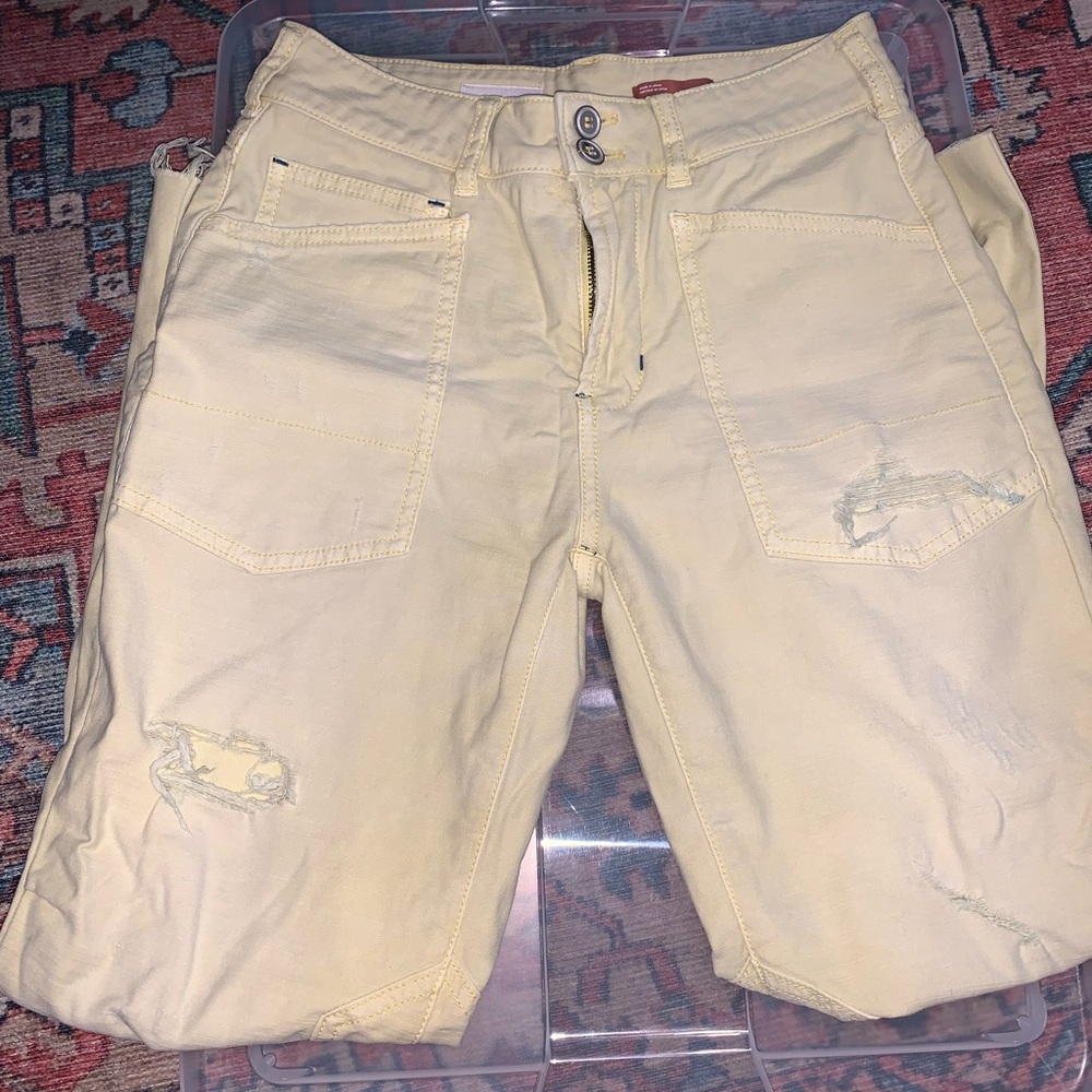 Pilcro, Anthropologie, the Wanderer, Butter Yellow Denim Pants